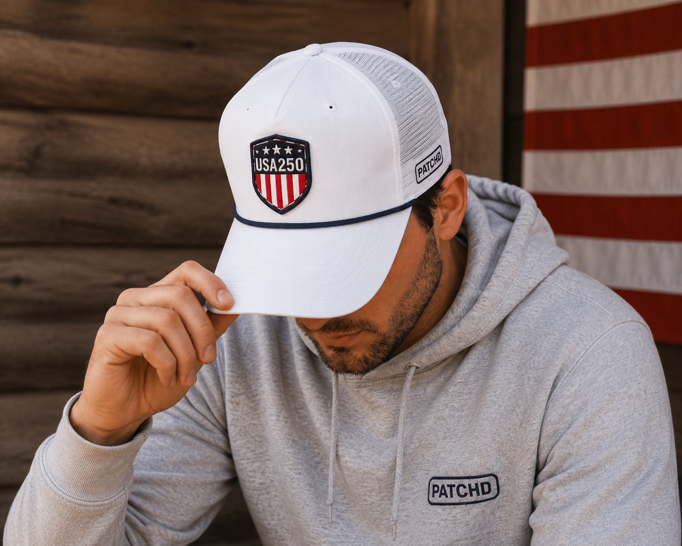 USA250 Shield Hat – White